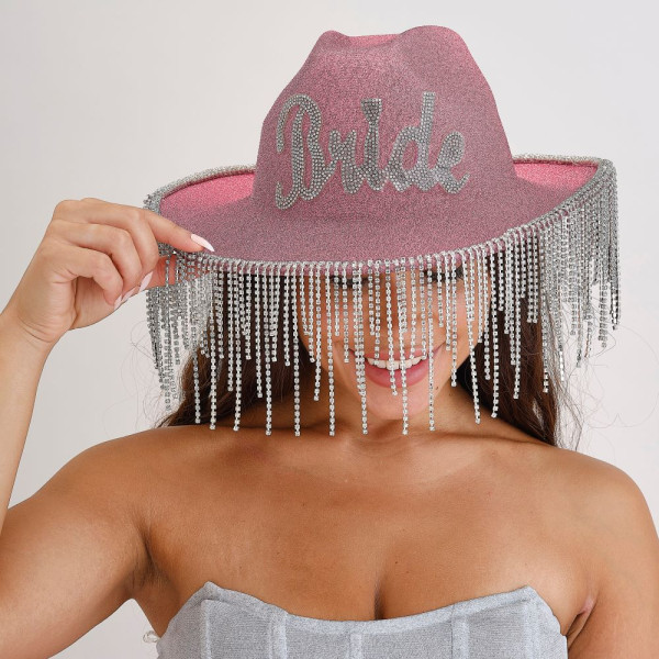 Bridal Hat Pink Cowgirl