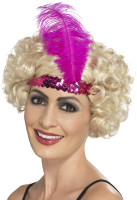 Roze hoofdband met Charleston-pailletten