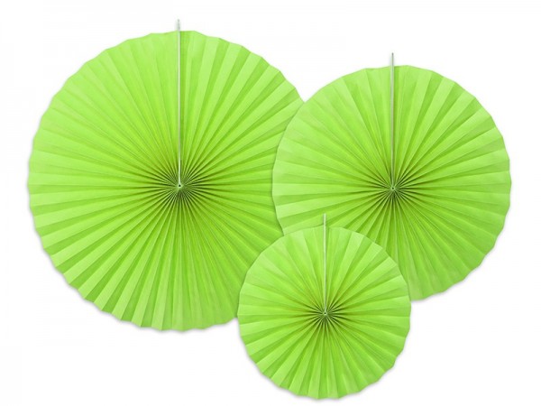 3 Paper Rosette Decorations Apple Green