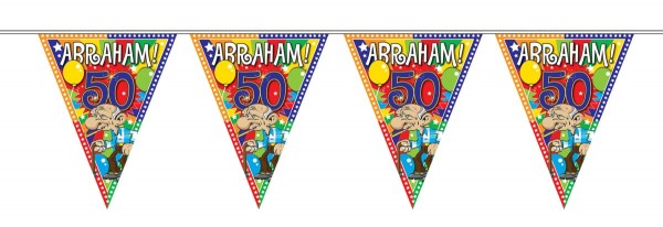 Abraham Party Wimpelkette 10m