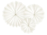 Preview: 3 Amelia cream paper rosettes