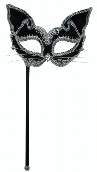 Elegante Katzen Maske Am Stab