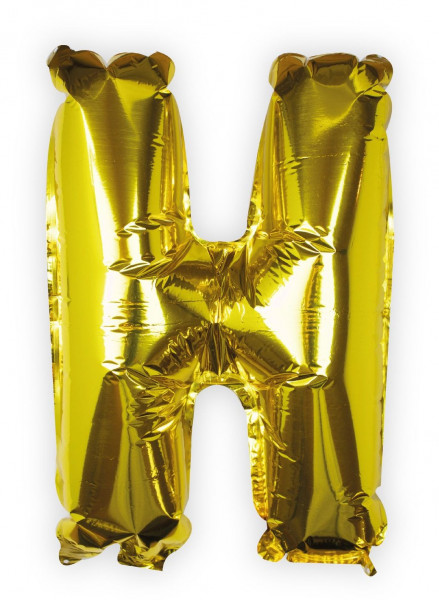 Goldener Buchstabe H Folienballon 40cm