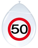 8 traffic sign 50 balloons 30cm