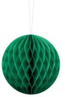Anteprima: Decoro a palloncino con pompon verde scuro 10 cm
