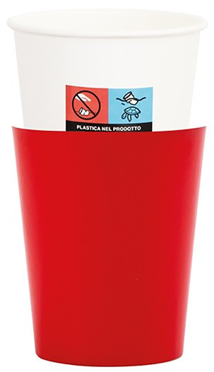 8 Red Passion paper cups 250ml
