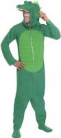 Vista previa: Disfraz mono cocodrilo con capucha unisex verde