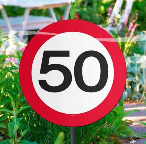Traffic sign 50 flower beds 26cm