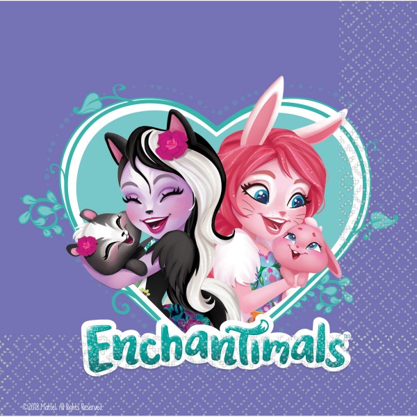 16 Enchantimals love of animals napkins 33cm