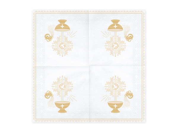 20 baptismal font napkins gold 33cm