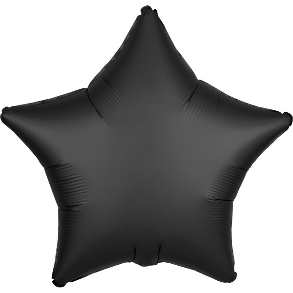 Ædel satin stjerne ballon sort 43cm