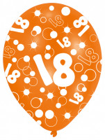 6 ballonnen Bubbels 18e verjaardag 27,5 cm