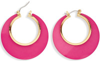 Pink-gold disco earrings