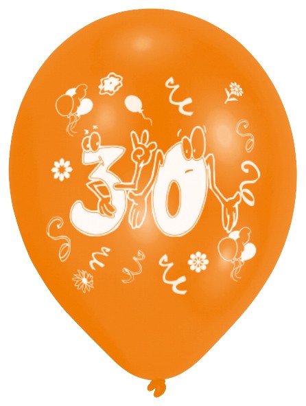Set van 10 kleurrijke nummer 30 ballonnen 4