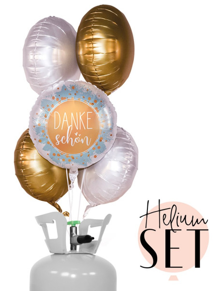 Dankeschön Ballonbouquet-Set mit Heliumbehälter