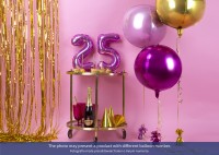 Preview: Number 3 foil balloon fuchsia 35cm