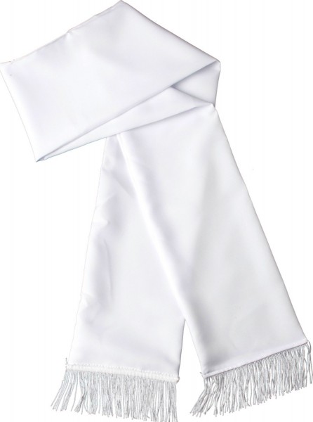 White satin shine scarf