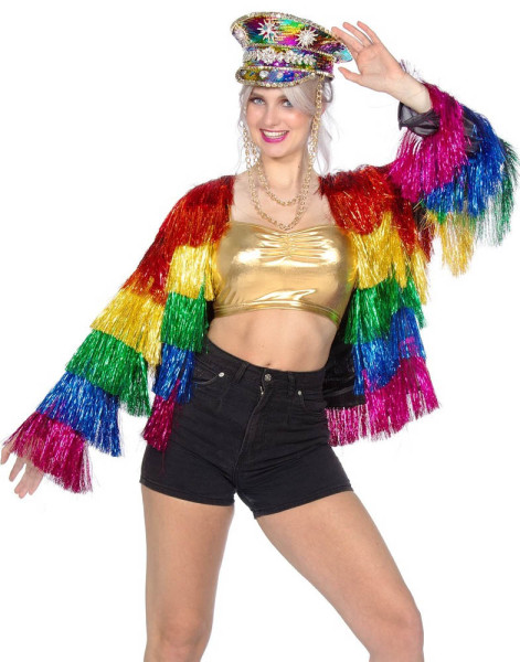 Tinsel jacket rainbow for women