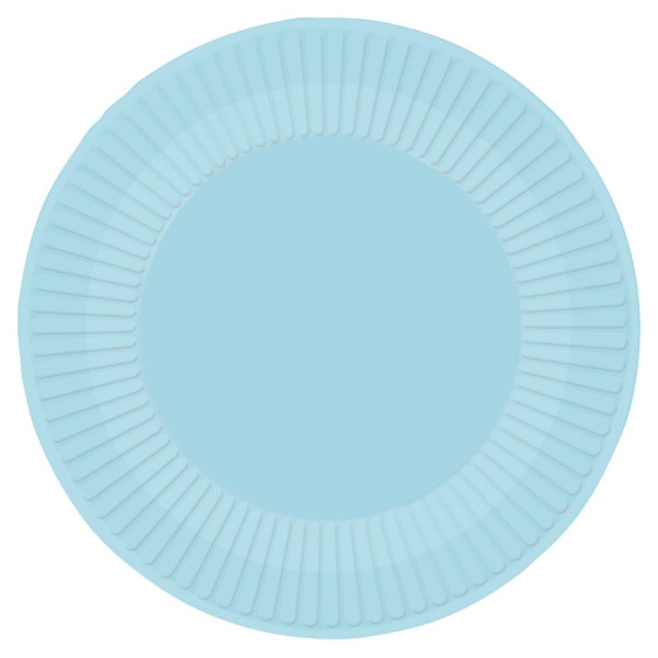 8 sky blue Eco paper plates 23cm