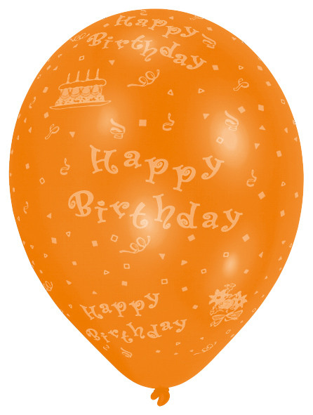 8 Happy Birthday Luftballons Komplettdruck 25 cm 2