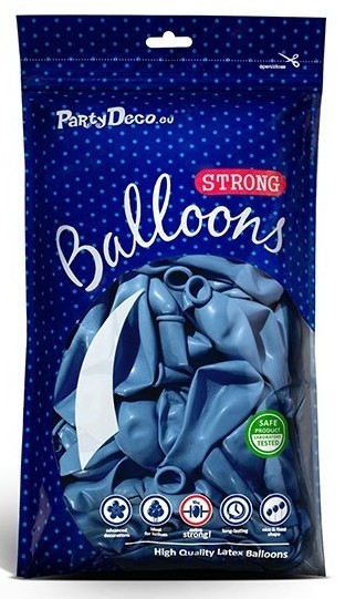 20 ballons métalliques Partystar bleu royal 23cm 2