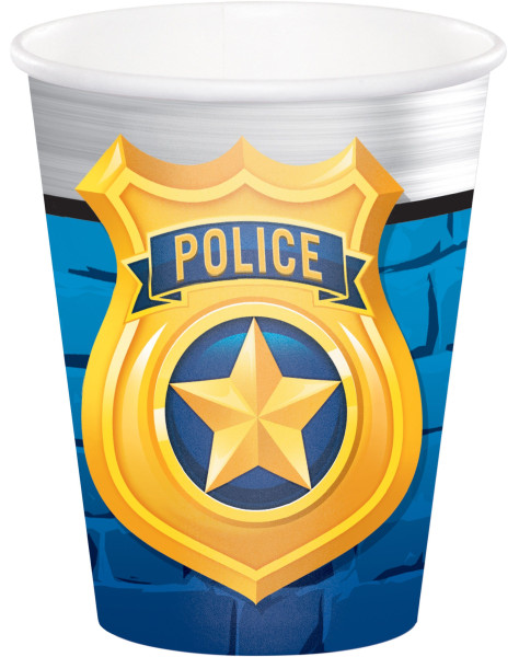 8 police station paper cups 256ml