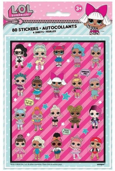 4 LOL Fashion Girls sticker sheets