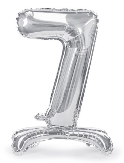 Sølv 7 stående folieballon 70cm