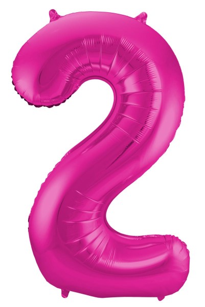 Folieballon nummer 2 roze