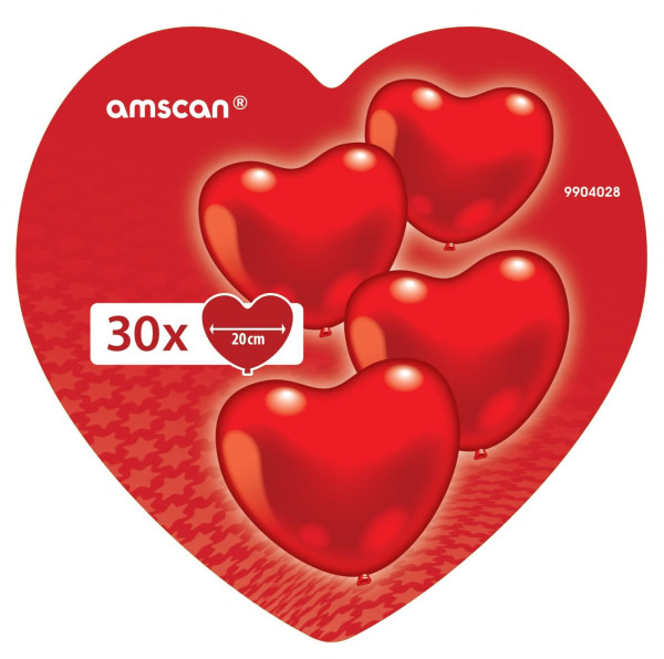 30 palloncini cuore romantico nella confezione da 20 cm