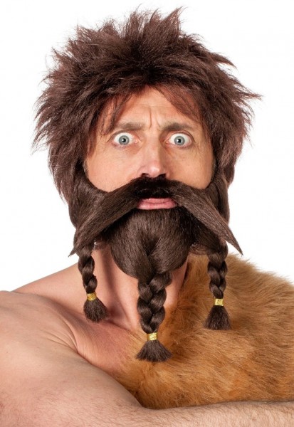 Barba vikinga marrón para hombre
