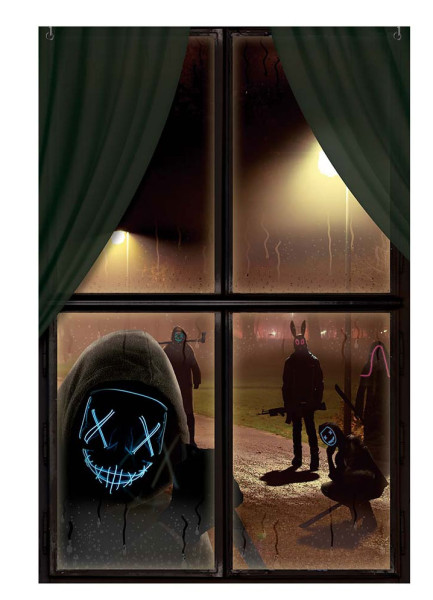 Murale de fenêtre d'horreur d'Halloween