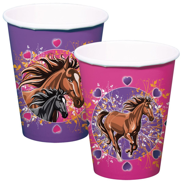 Horse love paper cups 8 pcs