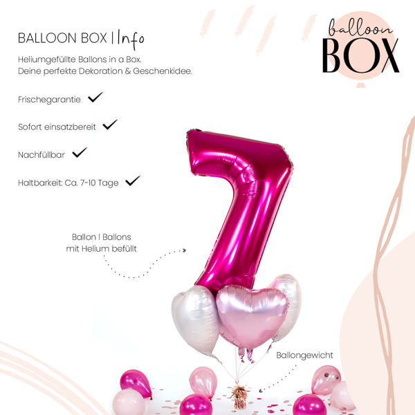 Ballongruß in der Box 5er Set Pink 7 3