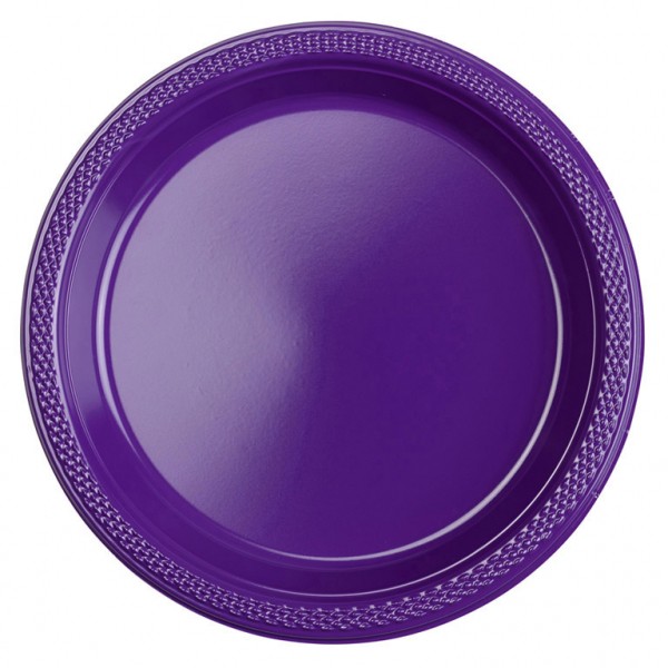 10 assiettes en plastique Partytime violet 17,7 cm