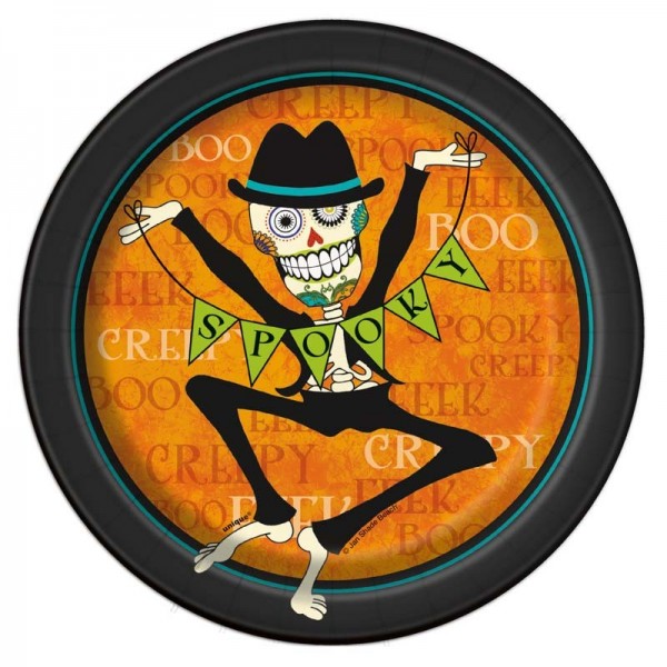 8 day of the dead paper plate 18cm