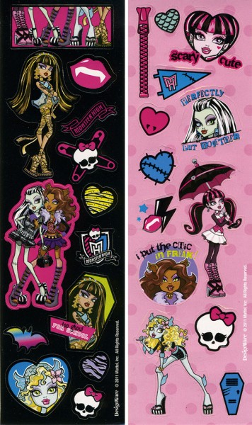 Monster High 2 Sticker Set Für Geschenktüten 8 Bögen 3
