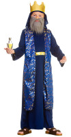 Disfraz de natividad de hombre sabio azul