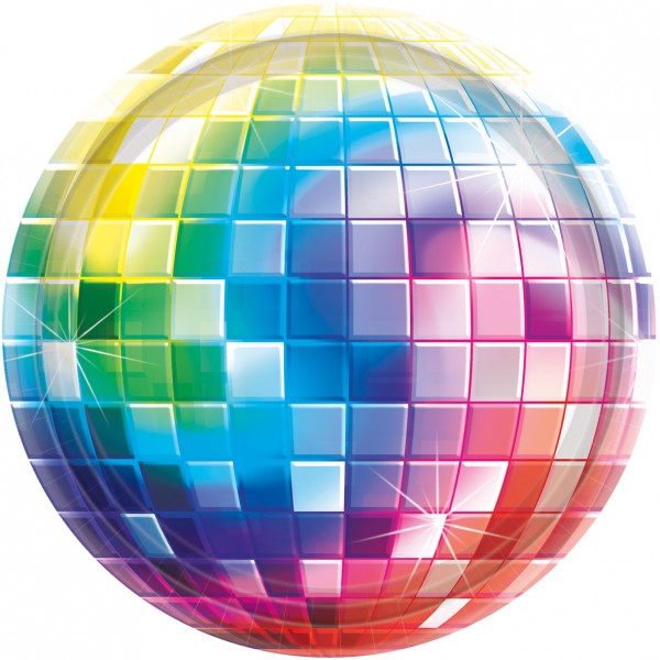 8 Disco Fever Pappteller Rainbow 25cm