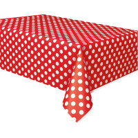 Vorschau: Party Tischdecke Tiana Rot Gepunktet 137 x 274cm