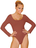 Klassieke bodysuit voor dames in bruin