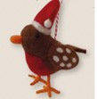 Ciondolo in feltro - Uccellino di Natale