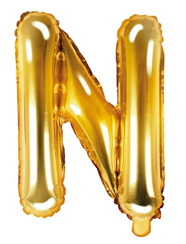 Palloncino lettera N oro metallizzato 35 cm