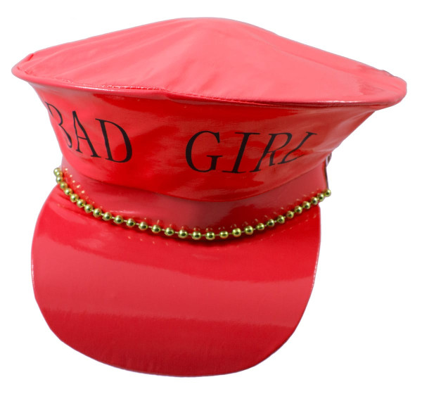 Sombrero de policía chica mala pintura roja