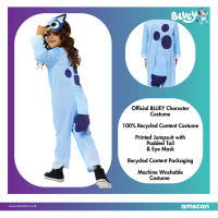 Disfraz de bingo para niños, disfraz oficial de Bluey con mono y máscara,  clásico para niños pequeños