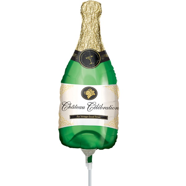 Champagneflesjes mini stick ballon