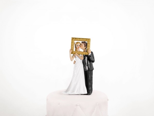 Cadre photo de couple nuptiale de figurine de gâteau 14,5 cm 3