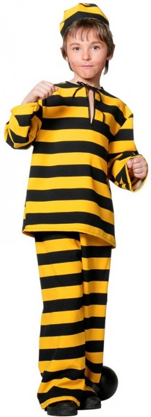 Czarno-żółty kostium więźnia dla dzieci