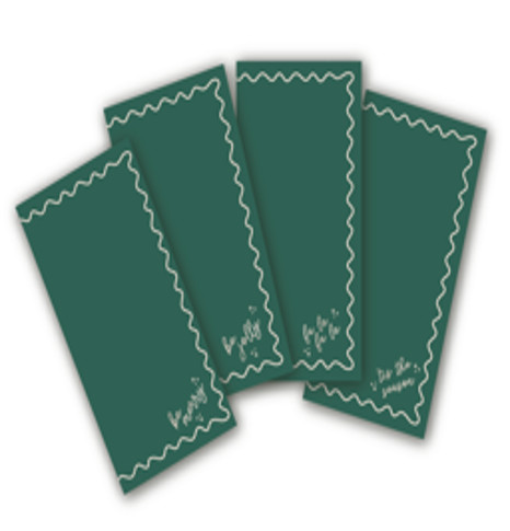 4 cloth napkins green-red Christmas