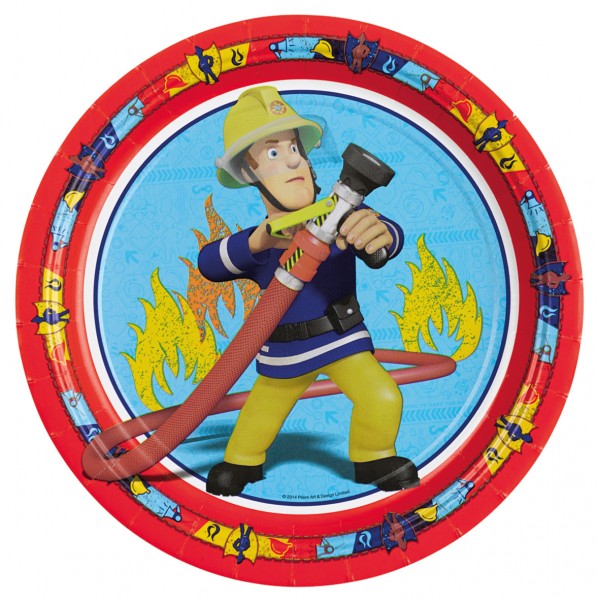 Fireman Sam round paper plate 23cm